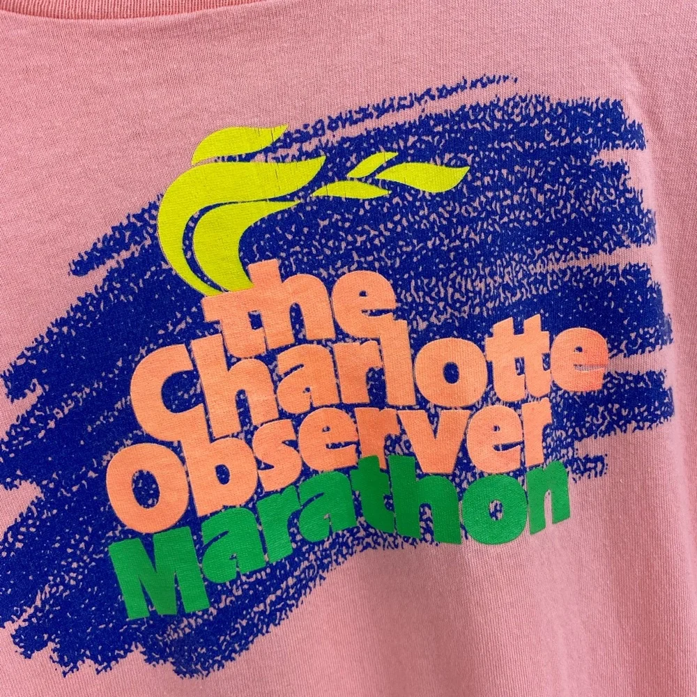 Vintage 80s 90s Charlotte Observer Marathon Long Sleeve T-shirt